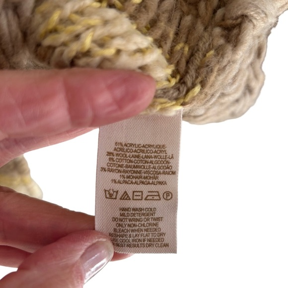 Free People Limbo Knit Crop Alpaca Blend Stripe Multi Brown Women's Size XS - Picture 13 of 13